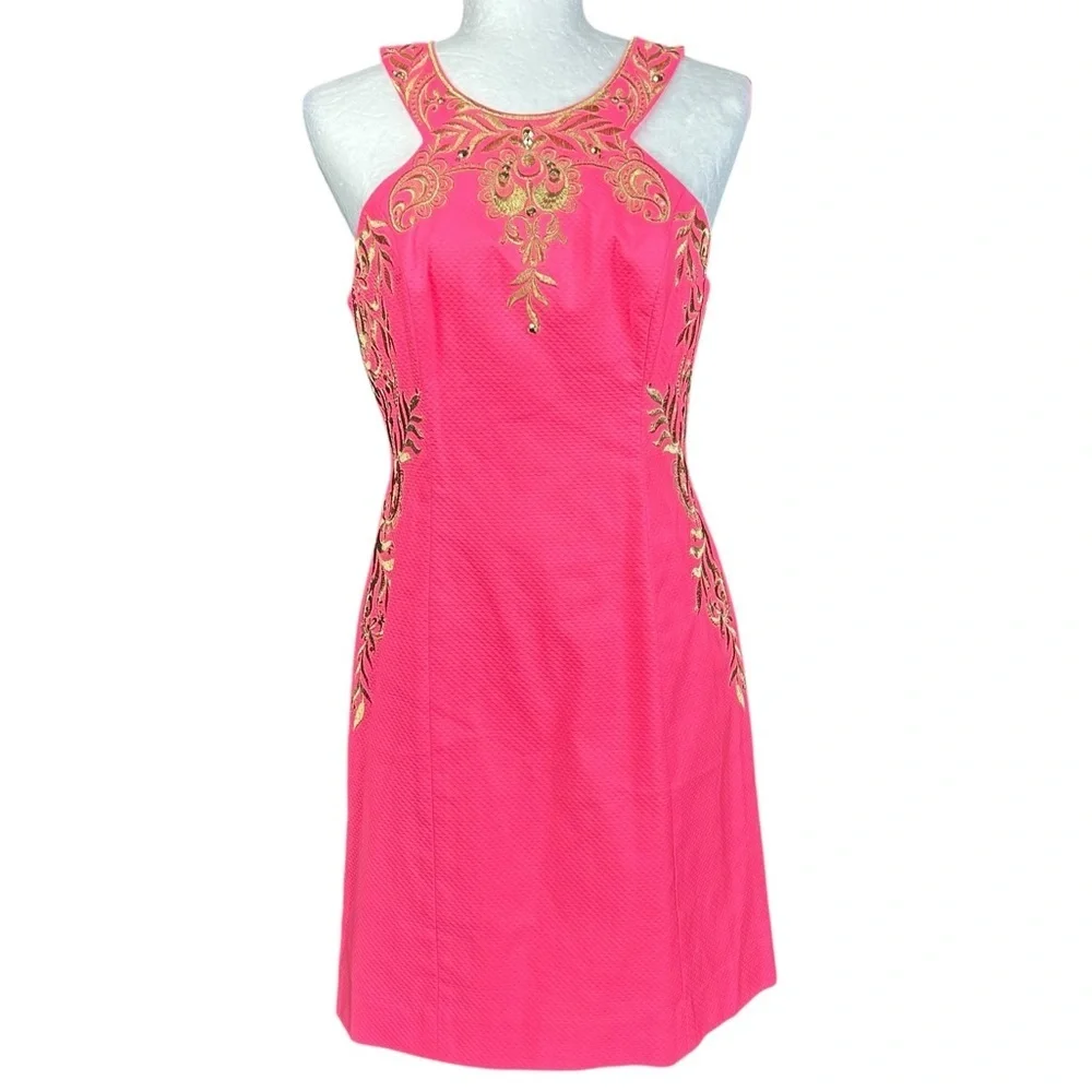 NEW Lily Pulitzer Tina Embroidered Shift Dress 2 Cruise Resort Old Money